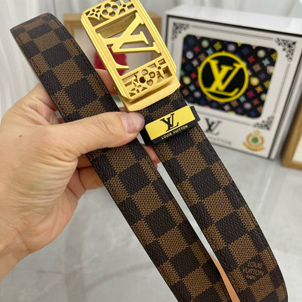LV 25S BELT 35 MM IN BROWN CALFSKIN 593274