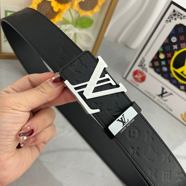 LV 25S BELT 38 MM IN BLACK CALFSKIN 593278