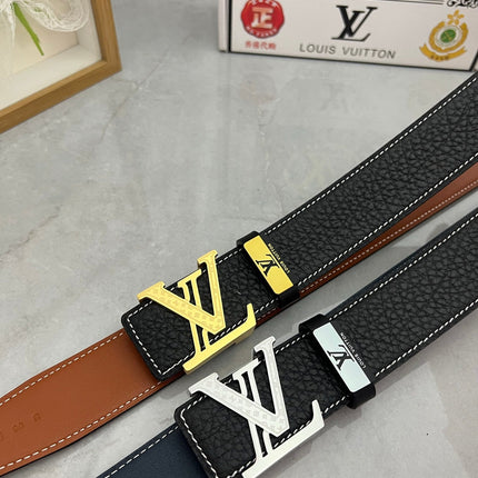 LV 25S BELT 38 MM IN BLACK CALFSKIN 593289