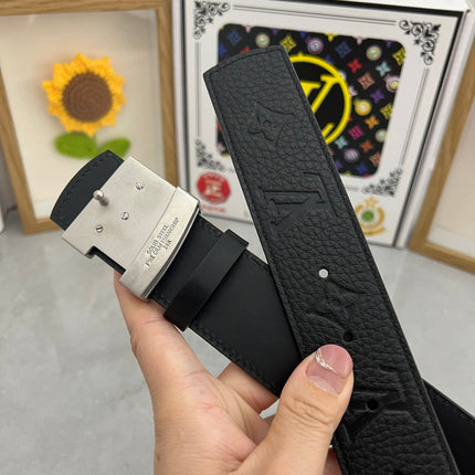 LV 25S BELT 38 MM IN BLACK CALFSKIN 593283