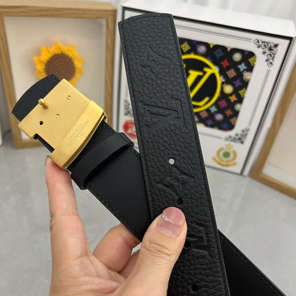 LV 25S BELT 38 MM IN BLACK CALFSKIN 593284
