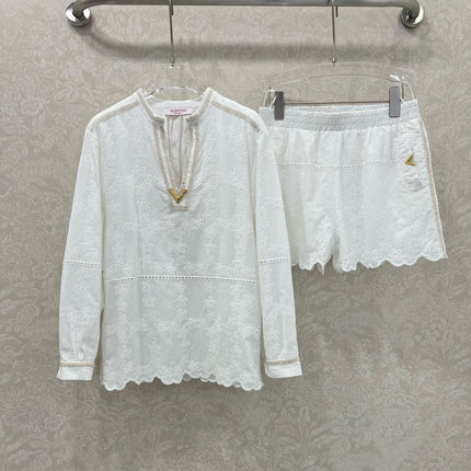 VALENTINO LONG-SLEEVE TOP AND SHORTS SET 275211