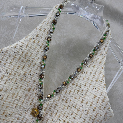 CHANEL 26S BEADED HALTER NECK VEST 821