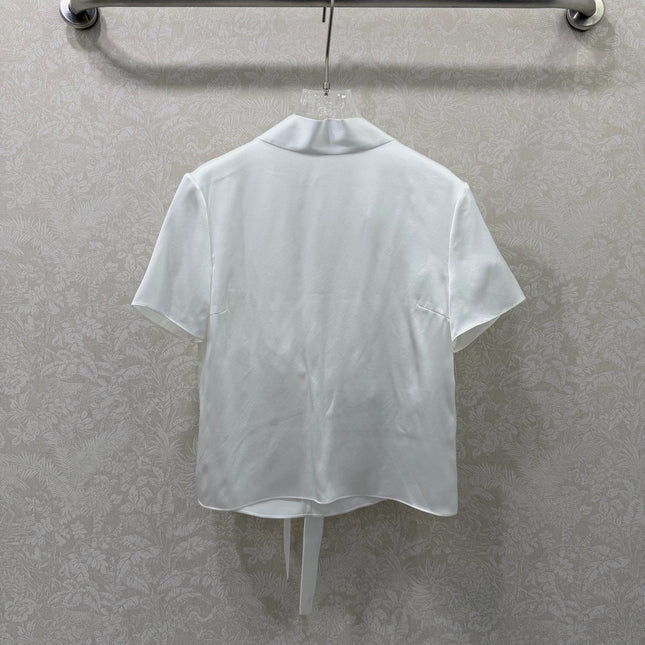 DIOR 26S SHORT-SLEEVE WAIST-TIED SHIRT 1216