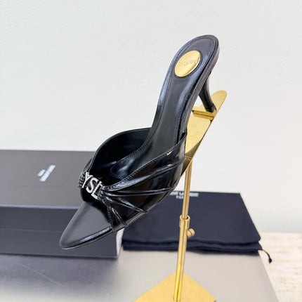YSL 26S HIGH HEEL SANDALS 65 MM IN BLACK CALFSKIN