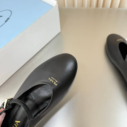 PRADA 26S BALLERINAS IN BLACK SMOOTH CALFSKIN