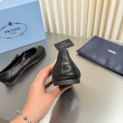 PRADA 26S MARY JANE FLATS IN BLACK CALFSKIN STYLE 2