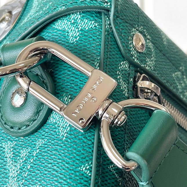 SOUL TRUNK 19 IN GREEN MONOGRAM HERITAGE CANVAS SILVER HARDWARE