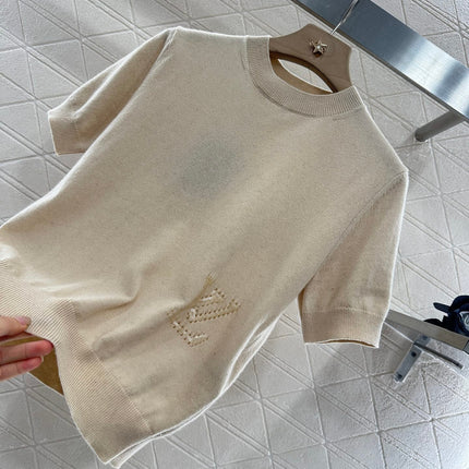 LV CREW NECK TOP WITH EMBROIDERED TEXT 272305