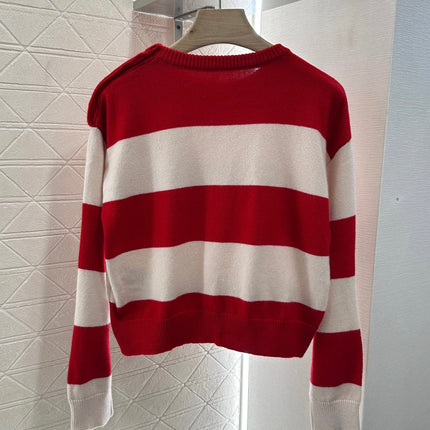 MIUMIU STRIPED CREW NECK SWEATER 276681