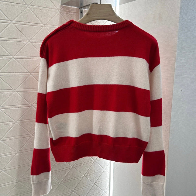 MIUMIU STRIPED CREW NECK SWEATER 276681