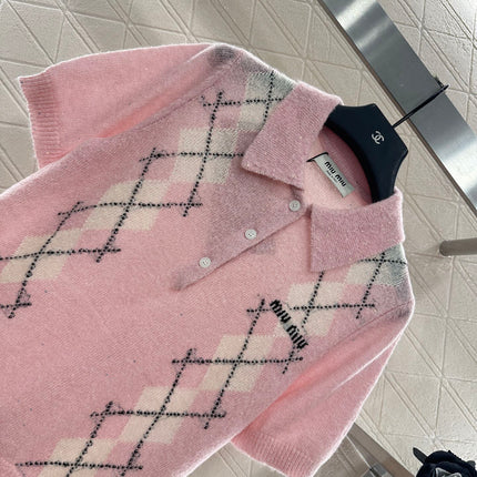 MIUMIU SHORT-SLEEVE KNIT TOP STYLE 24