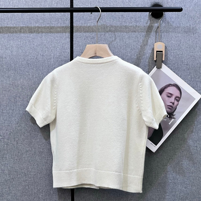 MIUMIU SHORT-SLEEVE KNIT TOP STYLE 257