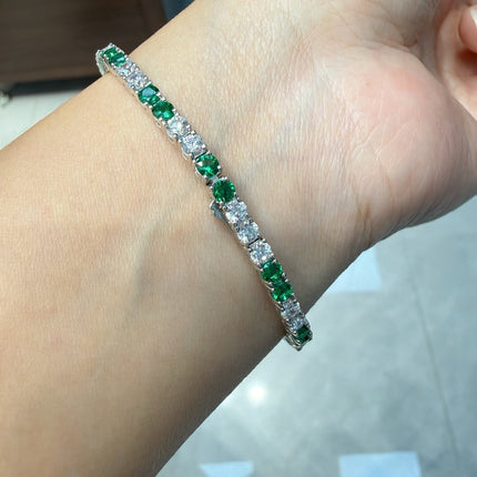 TENNIS CUBIC ZIRCONIA EMERALD BRACELET 6826