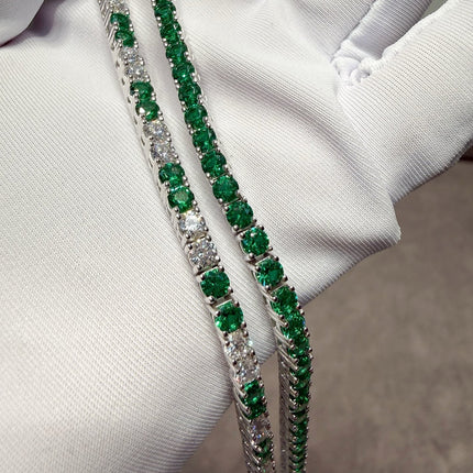 TENNIS CUBIC ZIRCONIA EMERALD BRACELET 6826