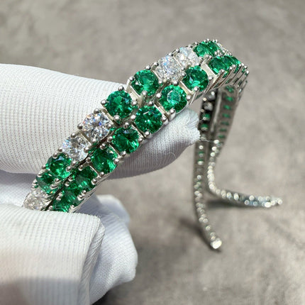 TENNIS CUBIC ZIRCONIA EMERALD BRACELET 6826