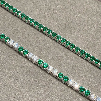 TENNIS CUBIC ZIRCONIA EMERALD BRACELET 6826