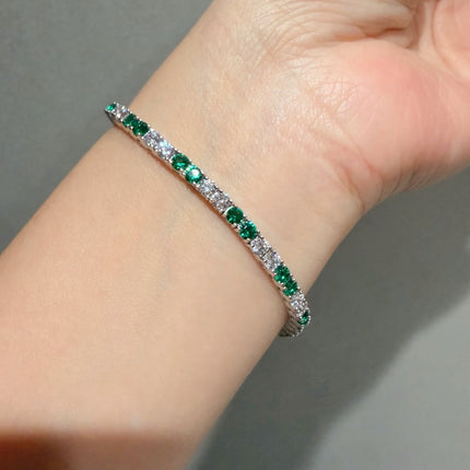 TENNIS CUBIC ZIRCONIA EMERALD BRACELET 6826