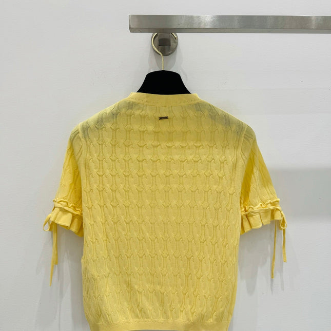 GUCCI 26S SHORT-SLEEVE CABLE-KNIT SWEATER 376