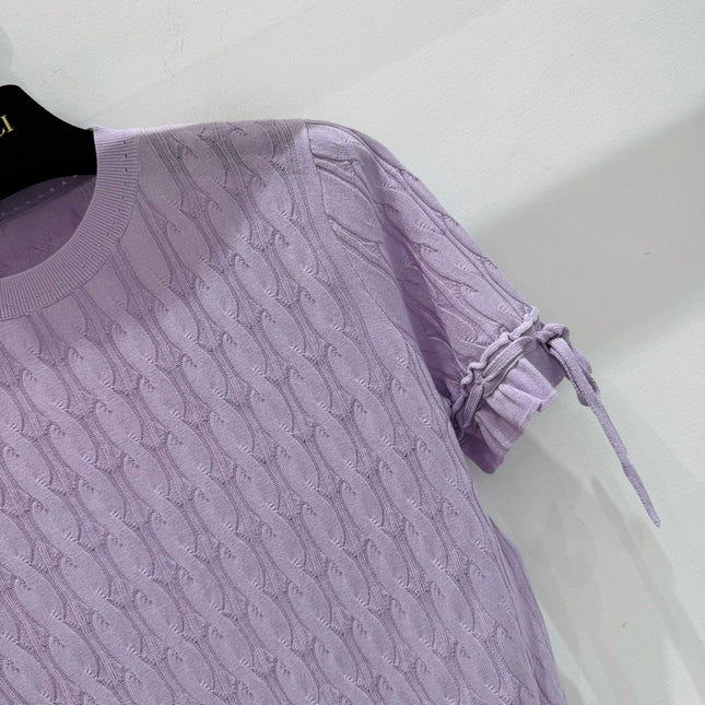 GUCCI 26S SHORT-SLEEVE CABLE-KNIT SWEATER 375