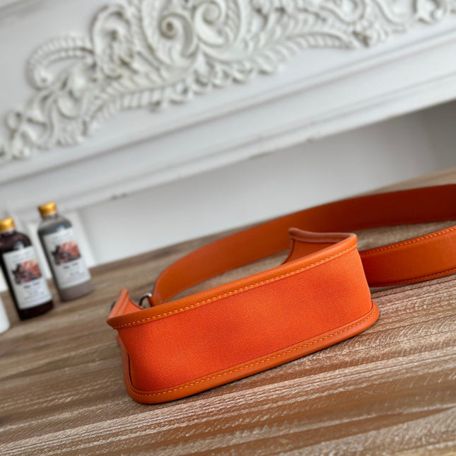 MINI NEO 17 EVELYNE BAG IN FIRE ORANGE CANVAS AND CALFSKIN
