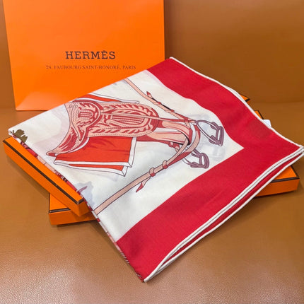 HERMES 26S SCARF 140 IN CASHMERE AND SILK 305962