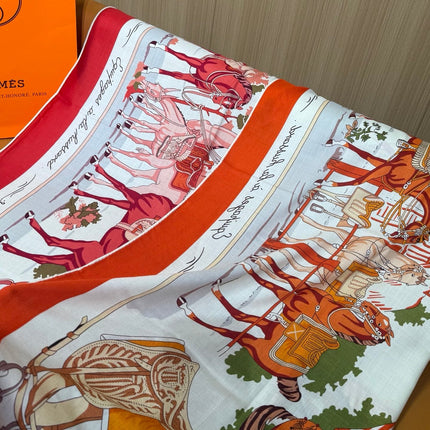 HERMES 26S SCARF 140 IN CASHMERE AND SILK 305962