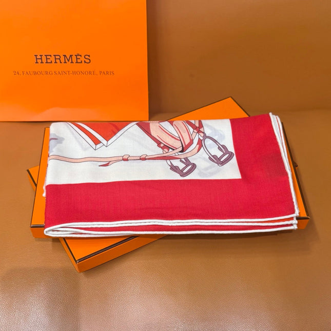 HERMES 26S SCARF 140 IN CASHMERE AND SILK 305962