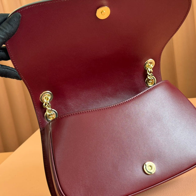 GUCCI 26S BLONDIE SHOULDER BAG 26 IN DARK RED CALFSKIN
