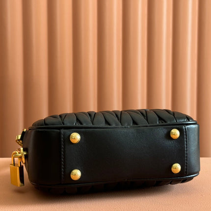 ARCADIE MATELASSÉ BAG 19 IN BLACK LAMBSKIN GOLD HARDWARE