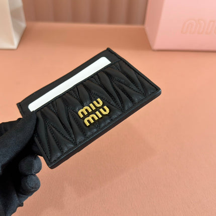 MATELASSÉ NAPPA LEATHER CARD HOLDER BLACK
