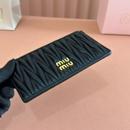 MATELASSÉ LEATHER ENVELOPE WALLET BLACK