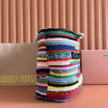 MIUMIU 26S TOTE BAG 40 IN MULTICOLOR WOOL