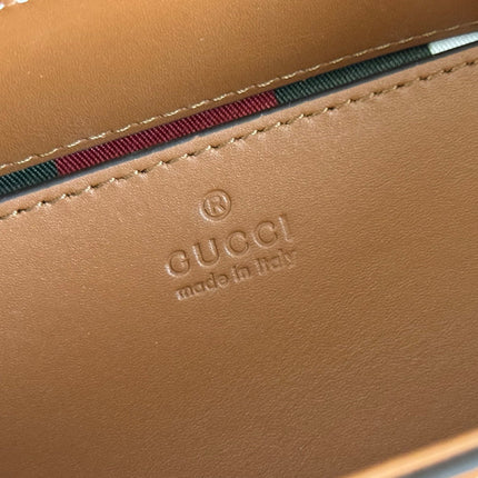GUCCI 26S PADLOCK TOP HANDLE BAG 31 IN DARK BEIGE AND BROWN CALFSKIN