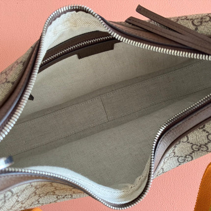 GUCCI 25S ATTACHE SHOULDER BAG 35 CM IN DARK BEIGE MIX BROWN CALFSKIN