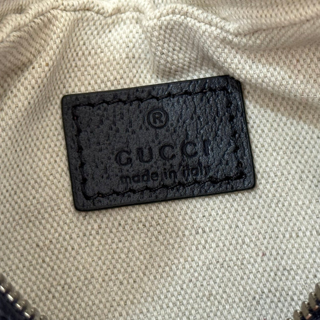 GUCCI 25S ATTACHE SHOULDER BAG 23 CM IN DARK BEIGE MIX BLACK CALFSKIN