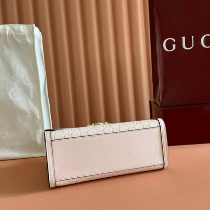 GUCCI 26S PADLOCK BAG 26 IN LIGHT PINK EMBOSSED CALFSKIN