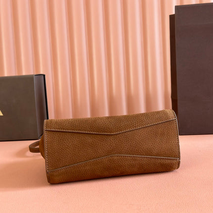 ALAIA 26S LE CLICK SHOULDER BAG 20 IN BROWN GRAINED CALFSKIN