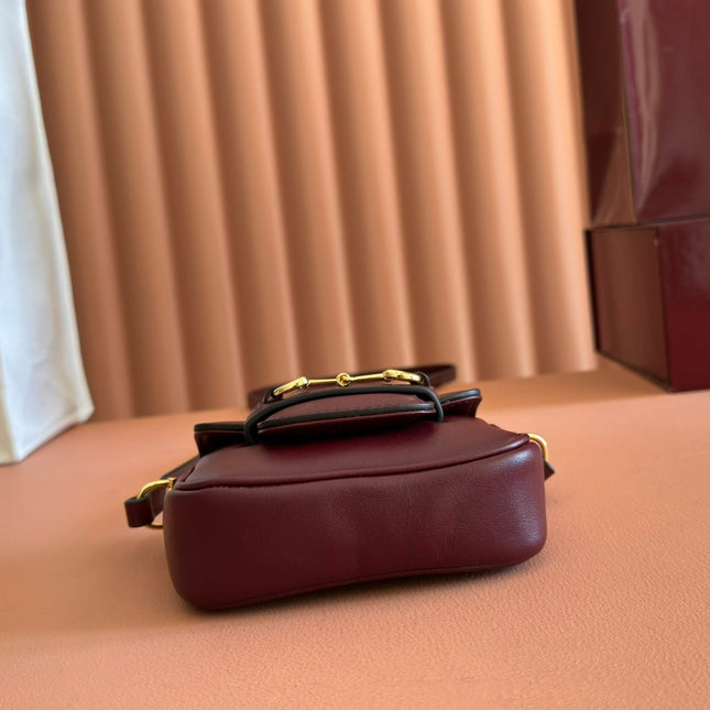 GUCCI 26S HORSEBIT 1955 BAG 13 IN DARK RED CALFSKIN
