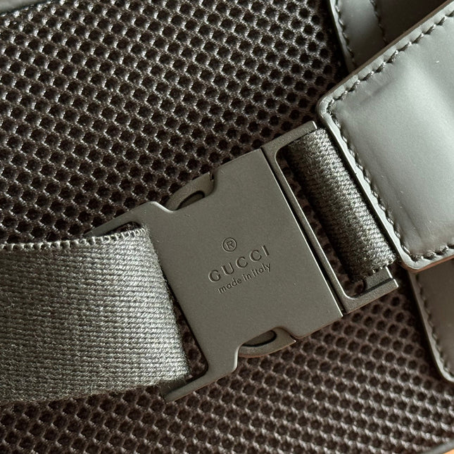 GUCCI 25S MARMONT MATELASSÉ WAIST BAG 24 CM IN BLACK CALFSKIN