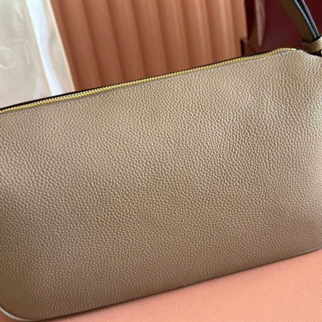 GUCCI 26S SHOULDER BAG 31 IN LIGHT EARTH BROWN CALFSKIN