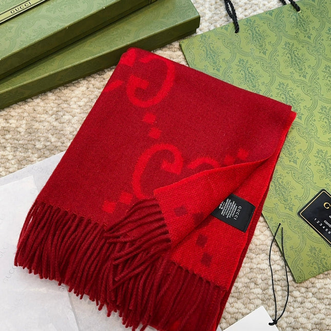 SCARF 200 CM IN CHERRY RED CASHMERE 396378