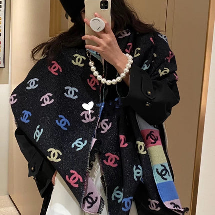 CHANEL 25S SCARF 187 IN CASHMERE 876277