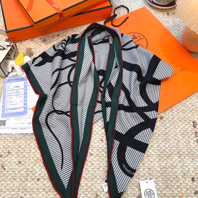 HERMES 25S SCARF 140 IN CASHMERE SILK 854530