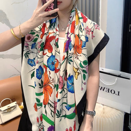GUCCI 26S SCARF 140 IN CASHMERE AND SILK 863992