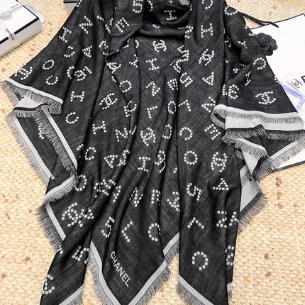 CHANEL 26S SCARF 140 IN SILK AND CASHMERE 504343