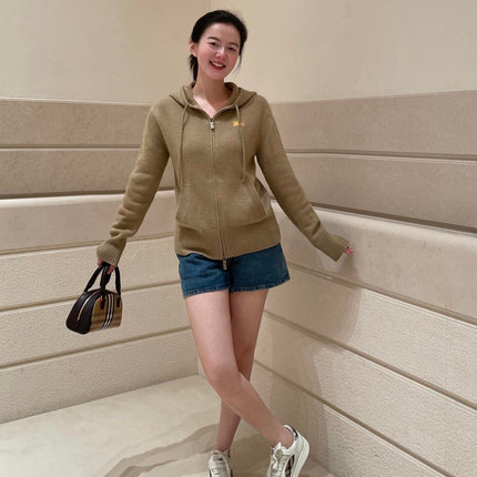BURBERRY 25S KNITTED ZIP-UP JACKET 082