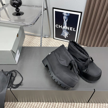 BALENCIAGA 25S ALASKA ANKLE BOOTS HIGH HEEL IN BLACK FABRIC