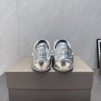 BALENCIAGA 25S SNEAKER IN SILVER CALFSKIN