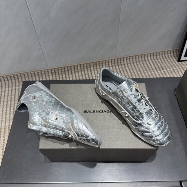 BALENCIAGA 25S SNEAKER IN SILVER CALFSKIN